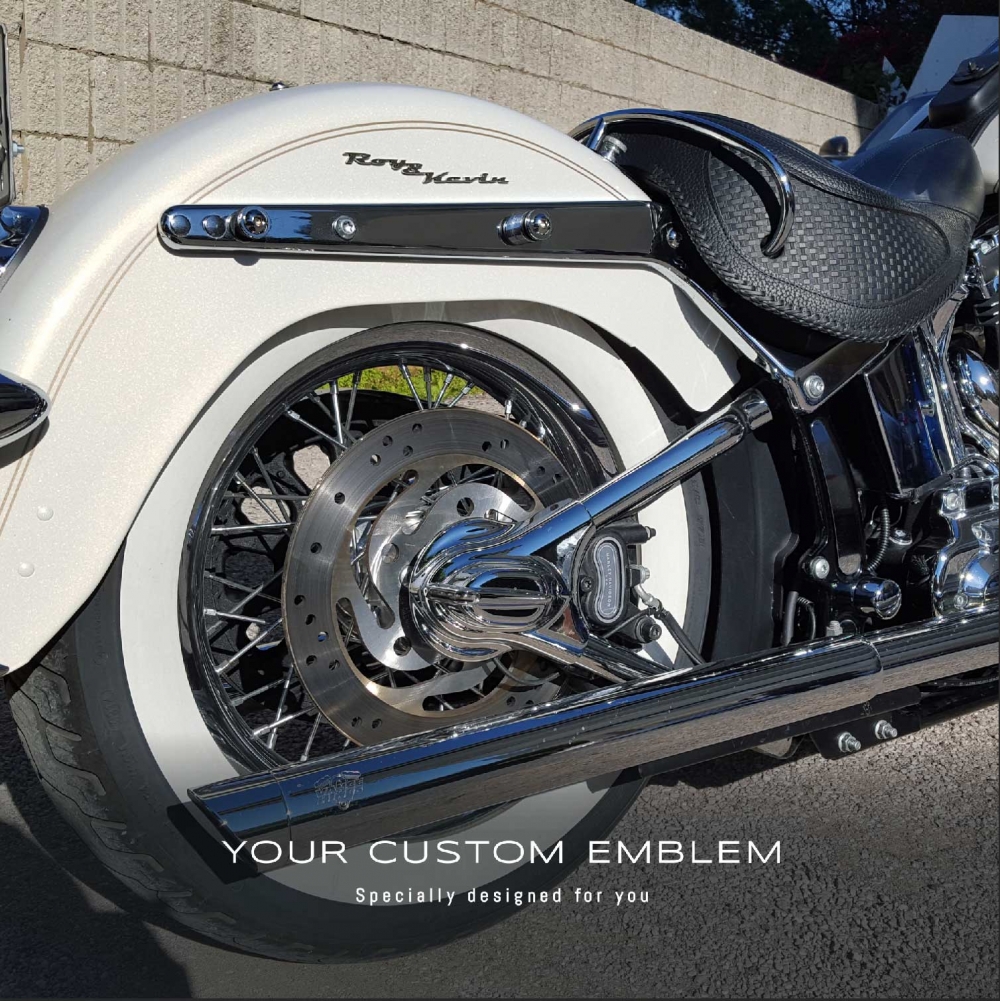 Roy & Kevin custom made emblem on their father's Harley Davidson - design was done as requested